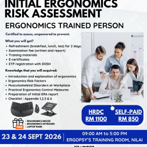23 - 24 September 2026: Initial Ergonomics Risk Assessment Training